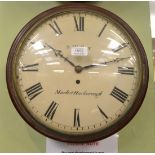 A single fusee wall timepiece, S.W.Cox, Market Harborough, circa 1870, side and bottom doors, 12-