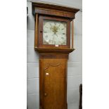 An oak thirty hour longcase clock, signed J.Corson, Penrith, circa 1830, flat top pediment, 12-