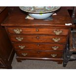 A dwarf mahogany chest of drawers