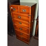 Reproduction yew wood and brass bound military chest