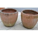 Pair of large terracotta planters, 60cm diameter