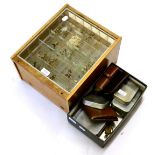 A Collection of Fly Boxes and Flies, including a large three drawer shop display cabinet
