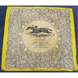 Silk Scarf Commemorating CORONACH Winner Of The Derby 1926 with illustration of the horse in the