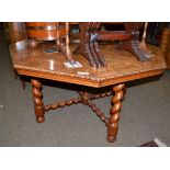 Mid-19th century walnut octagonal table