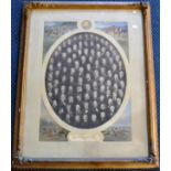 The Jockey Club 1878 Photographic/Watercolour Framed Picture with oval central section depicting