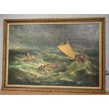 Alfred Allan (20th century) After JMW Turner ''The Shipwreck'', signed and inscribed, oil on canvas,