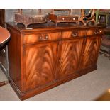 Reproduction Rackstraw mahogany dining room suite comprising: twin pedestal dining table, seven