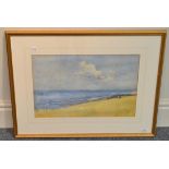 Ernest Dade (1864-1934) Looking out to sea from sand dunes, signed and dated (18)94, watercolour,