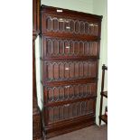 A Globe Wernicke five piece sectional bookcase with leaded glass doors