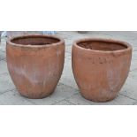 Pair of large terracotta planters, 64cm diameter