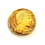 Roman Imperial, Valentinian I (364-375AD) Gold Solidus, obv. D N VALENTINIANVS P F AVG around draped
