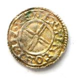 Cnut Silver Penny, Lincoln Mint, short cross type, obv. CNVT RECX around diademed bust facing