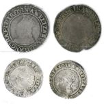 Elizabeth I, 2 x Shillings: (1)  2nd issue MM martlet, scratches on bust, bust worn Poor apart