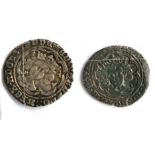 Edward IV, 2 x Silver Groats: (1) First reign, light coinage, London Mint MM crown, obv. quatrefoils