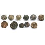 Roman Imperial, 11 x Silver & Copper Coins comprising: 3 x silver siliquae: Gratian (367-383AD) rev.