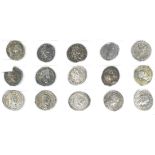 Roman Imperial, 15 x Silver Denarii (14 x different emperors) comprising: Geta (as Caesar) rev. SPES