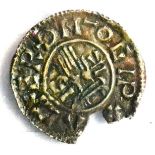 Aethelred II, Silver Penny, Ipswich Mint, First Hand type, obv. AETH(E)LRED REX ANGLOX around