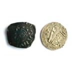 Henry II, 2 x 'Tealby' Cross-and-Crosslets Silver Pennies, one on irregular flan, probably type A,