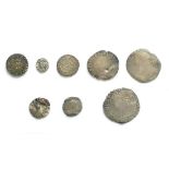 8 x English Hammered Silver Coins comprising: Edward I penny Bristol Mint, rev. VILLA BRISTOLLIE,