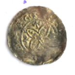 Henry I Silver Penny, pellets in quatrefoil type, mint name flat, obv. facing crowned bust with