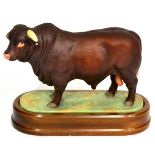 Royal Worcester Santa Gertrudis Bull ''Prince'', model No. RW3702 by Doris Lindner especially for