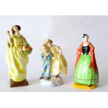 Royal Worcester 'Sweet Nell of Old Drury', model No. 3006, yellow dress; 'Argentina', model No.
