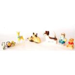 Beswick Siamese Kittens - curled together, model No. K1296, seal point gloss; Comical Dachshund,