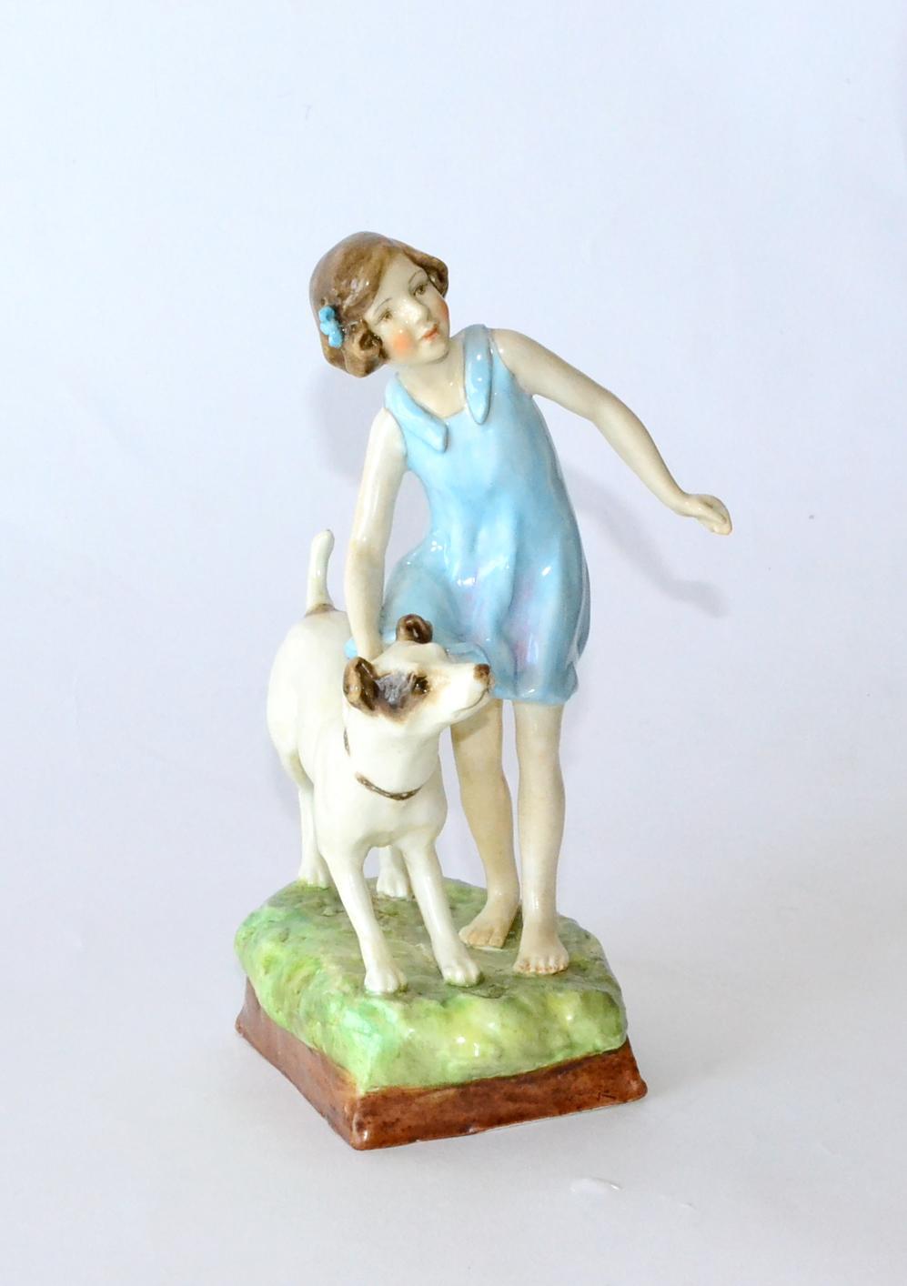 Royal Worcester 'Playmates', model No. 3270B, puce backstamp, by Freda Doughty