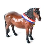 Beswick Pinto Pony, model No. 1373, skewbald gloss; Highland Pony Mackionneach, model No. 1644;