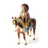 Beswick Mounted Indian, model No. 1391, skewbald gloss