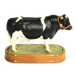 Royal Worcester British Friesian Bull ''Terling Trusty'', model No. RW3746 by Doris Lindner, limited