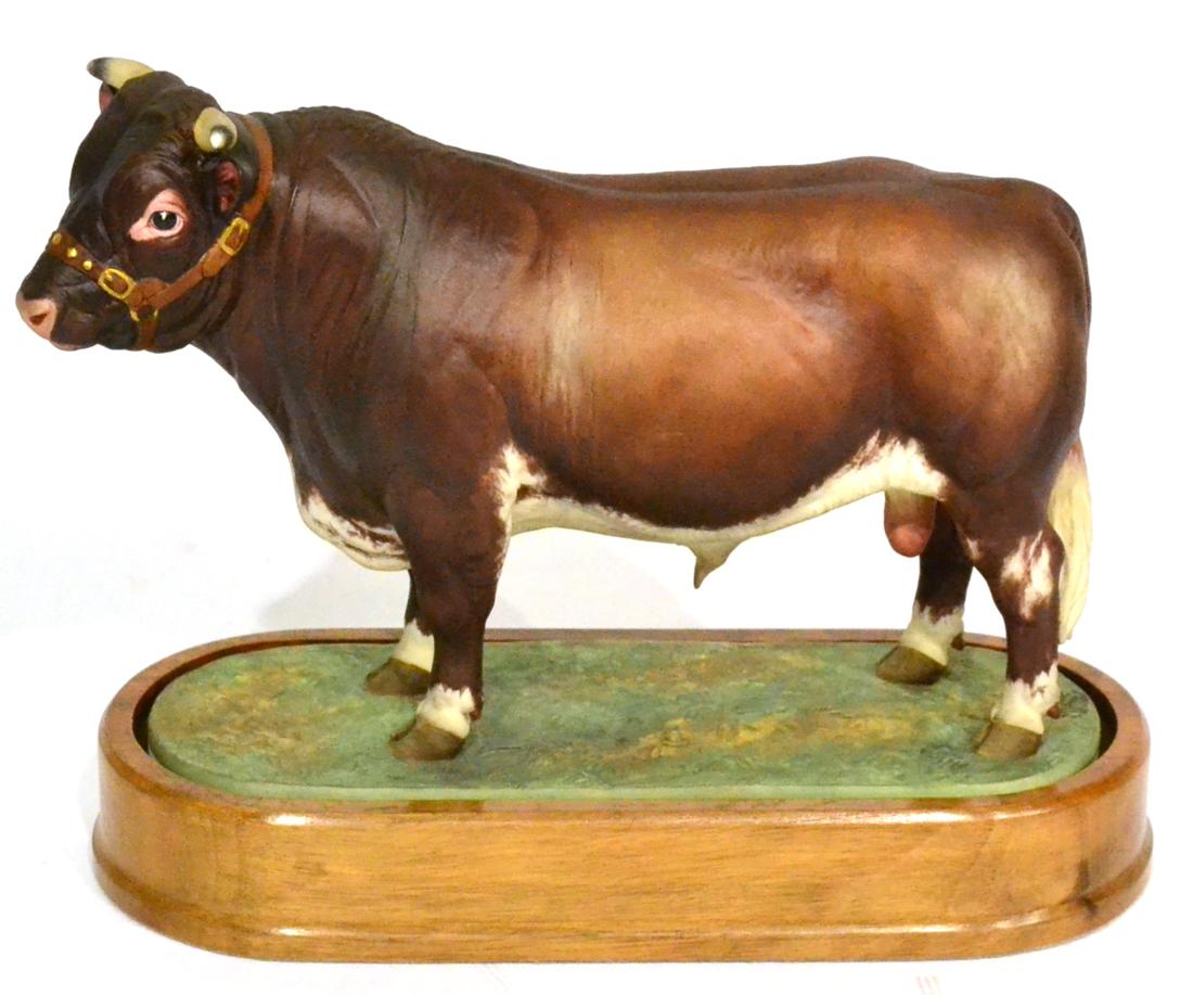 Royal Worcester Dairy Shorthorn Bull ''Royal Event'', model No. RW3781 by Doris Lindner, limited