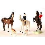 Beswick Huntswoman on Grey Horse, model No, 1730, gloss; Huntsman (On Rearing Horse), second