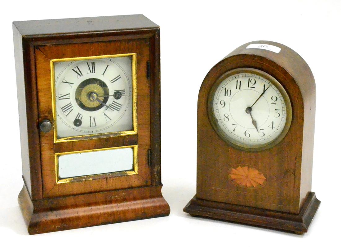 An inlaid mantel timepiece and a mantel alarm timepiece (2)