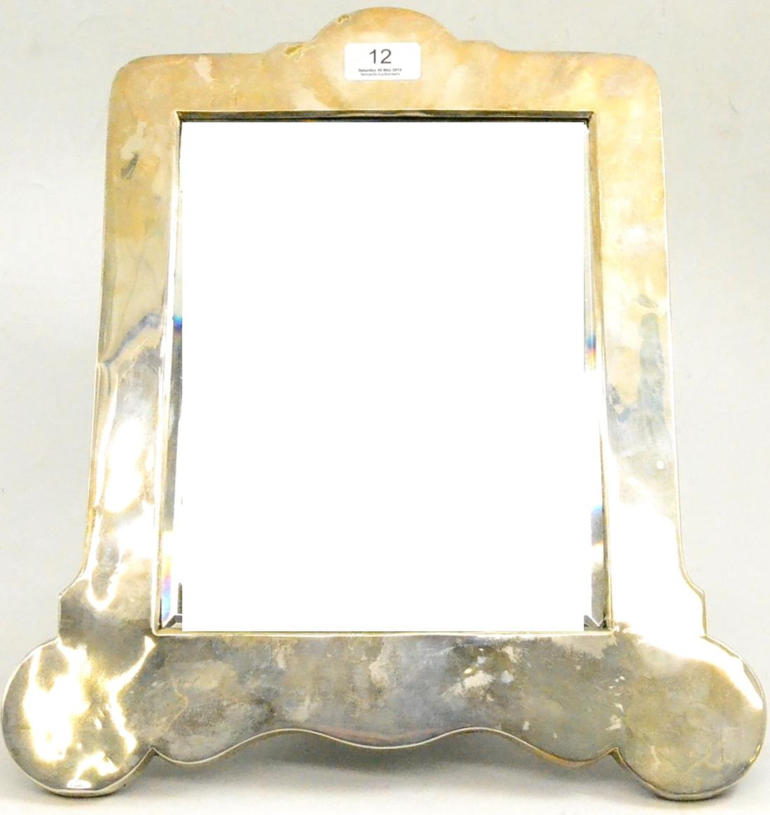 A Victorian silver table mirror