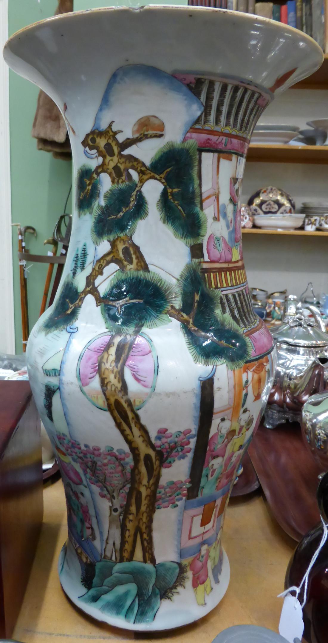 A 19th century famille rose flared vase - Image 3 of 7