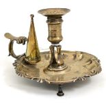 George II silver chamberstick, with nozzle and extinguisher, London 1750