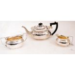 Three piece silver tea set