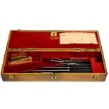 A Late 19th Century Wooden Cased Amputation Set, the case labelled 'A. Aubry, Paris', containing