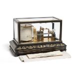 Thomas Armstrong & Brother Barograph with brass frame, eight section vacuum, thermometer and ink