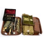 A Collection of Dental Tools and Implements, including cased diagnostic set by Brady & Martin,