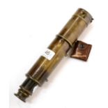 Telescope Three Draw Brass with Compass built into objective lens cap, 1.5'' objective lens, 20'',