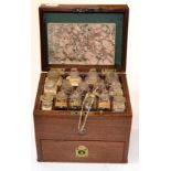 Apothecary's Chest with 15 section compartment with labelled glass bottle storage and a drawer