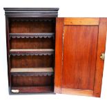A 19th Century Mahogany Poisons Cupboard, with brass label to door, three shelves to the inside,