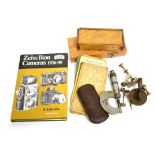 Various Scientific Instruments including three Micrometers (two cased), a watch back remover and a