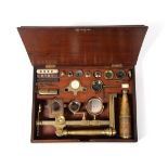 Watkins & Hill (Charing Cross, London) Compound Brass Monocular Microscope C1830 with plano-