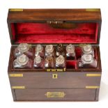 Apothecary Set consisting of top section with compartments for 12 glass bottles (with padded lining)