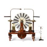 Phillip Harris (Birmingham) Whimshurst Machine with mahogany frame and brass parts (has