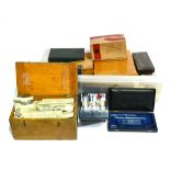 A Collection of Laboratory Equipment, including four boxes of prepared medical slides, also slide