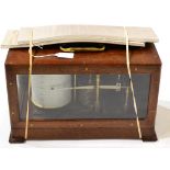 Negretti & Zambra Barograph R45131 with brass frame, 12 vacuum sections, black cracked metal base in